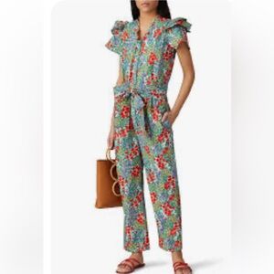 Banjanan Anthropologie Floral Ruffled Jumpsuit